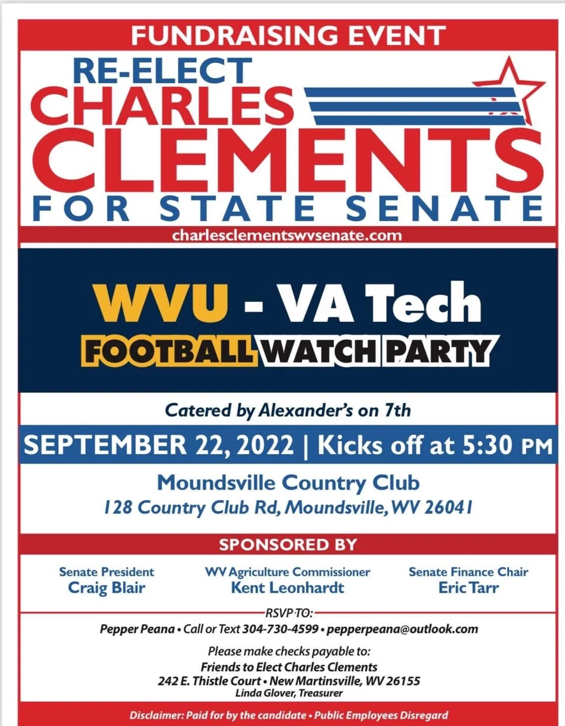 Charles Clements Fundraising Invitation.